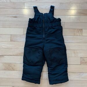 Falls Creek baby size 12 months black snow bibs pants for boy or girl snowpants